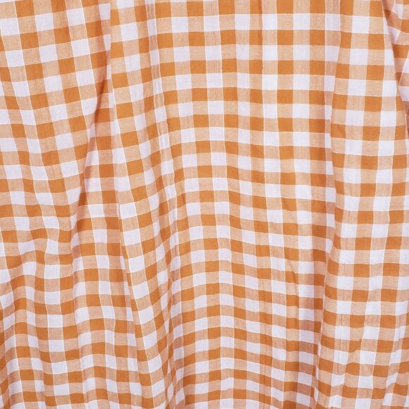 GAP Yellow Gingham‎ Ruched Sleeve Top SZ L - Picture 4 of 10